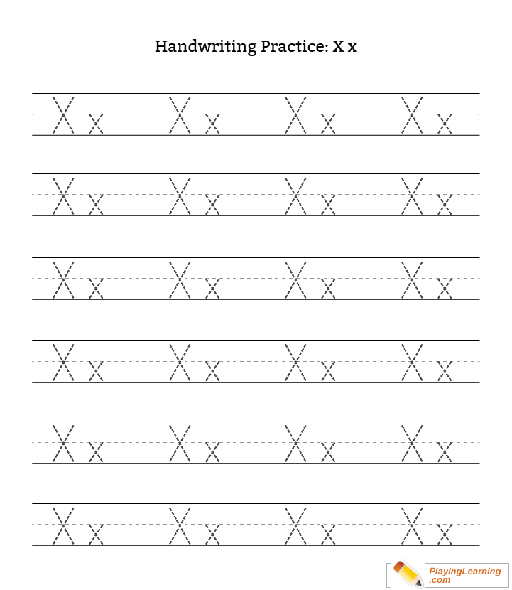 Handwriting Practice Letter X Free Handwriting Practice