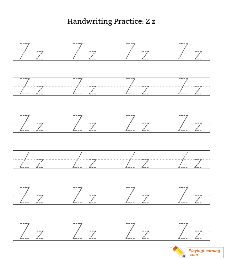 Handwriting Practice Letter Z Free Handwriting Practice