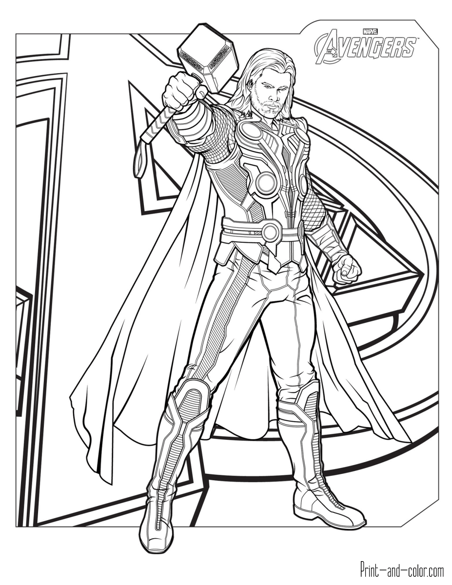 Avengers coloring pages Print and
