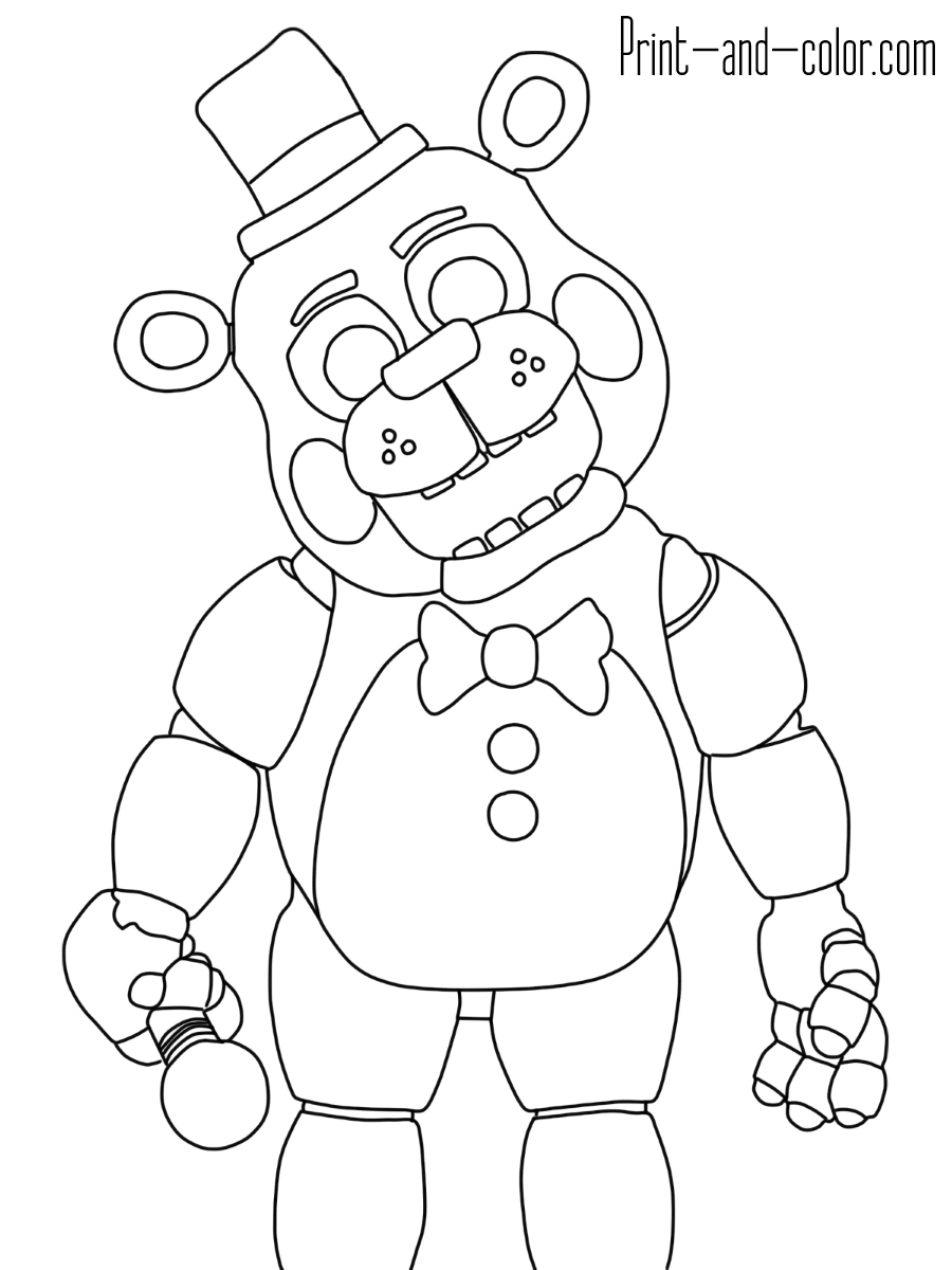 Five nights at freddy's coloring pages Print and