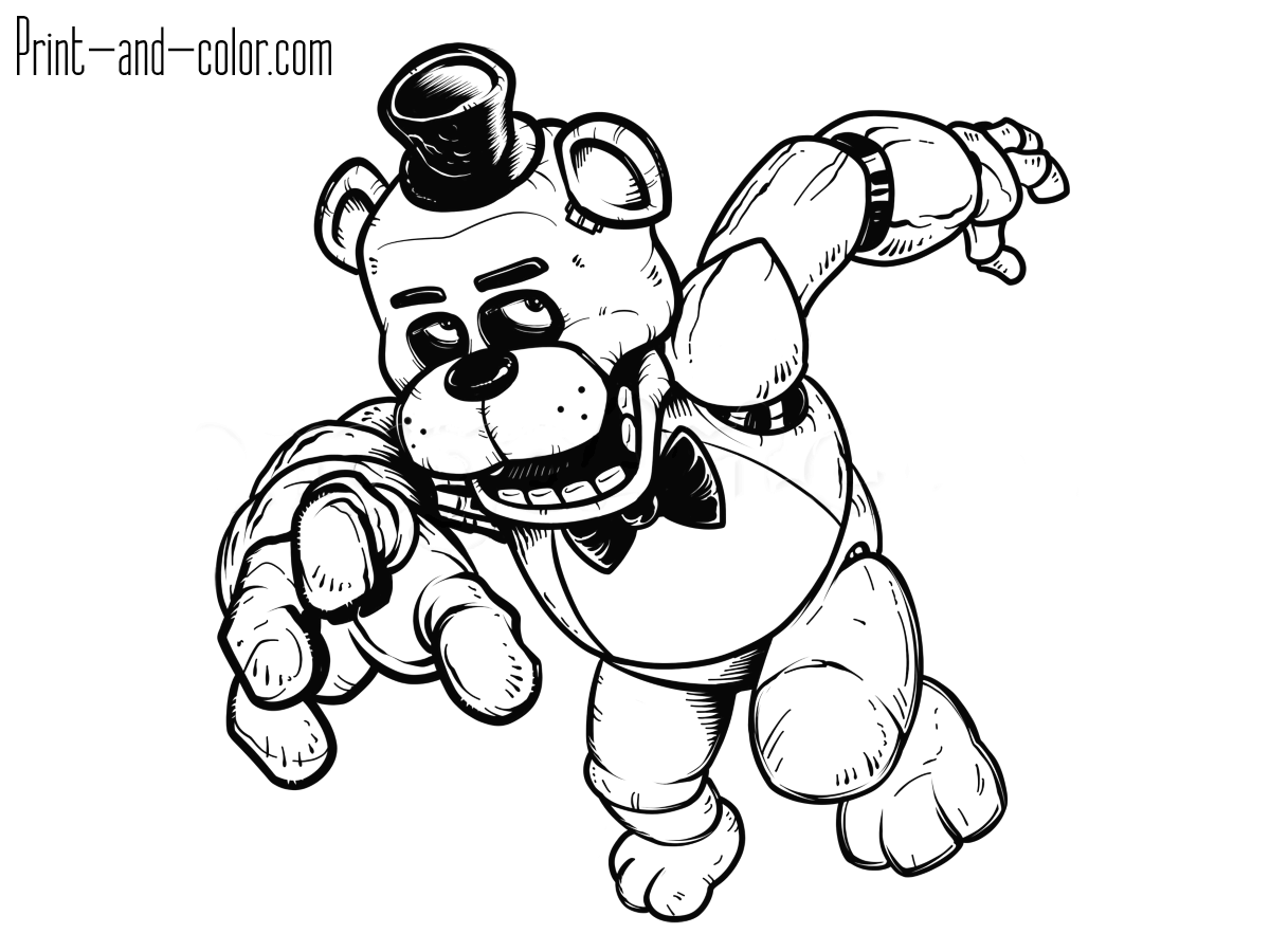 Five nights at freddy's coloring pages Print and