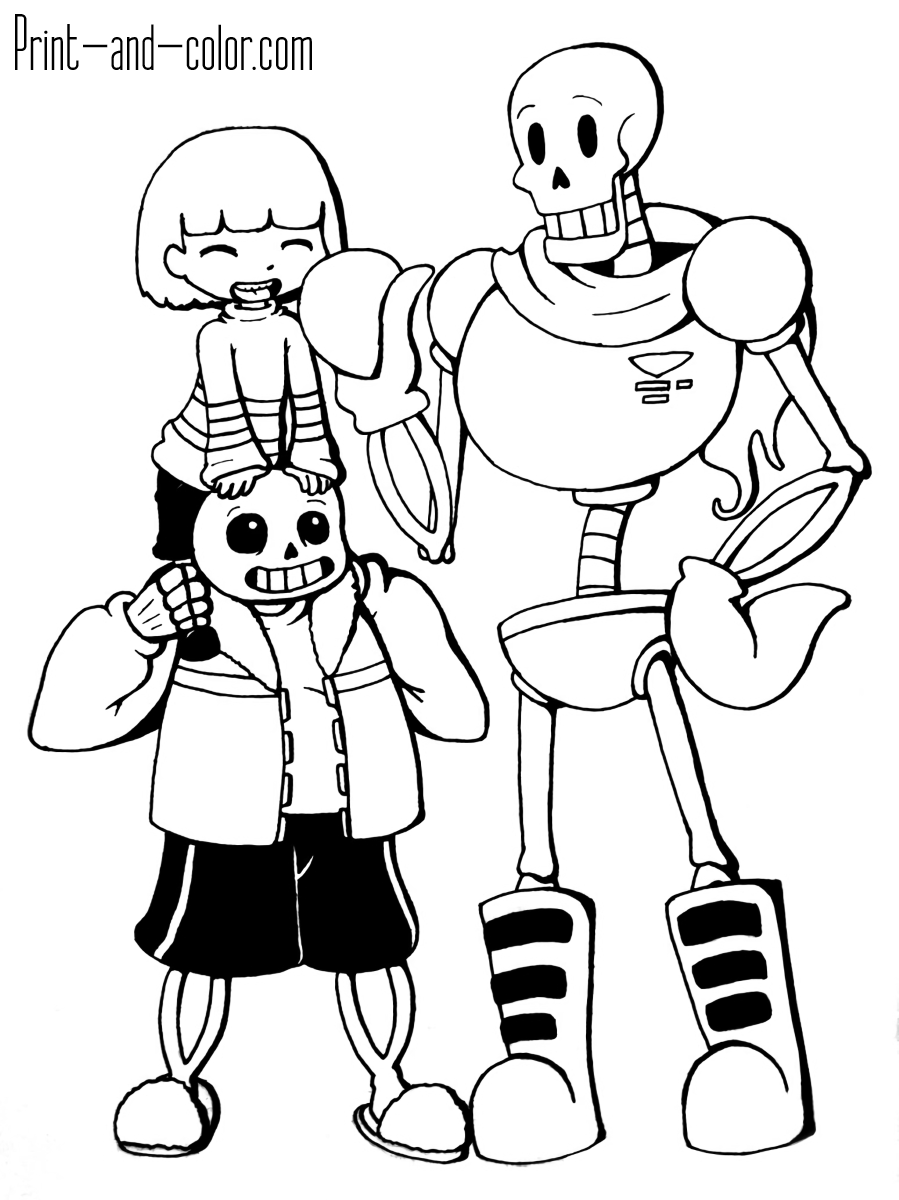 Undertale coloring pages Print and