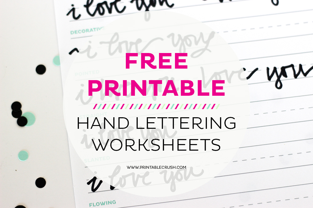 3 FREE Hand Lettering Worksheets for Beginners Printable
