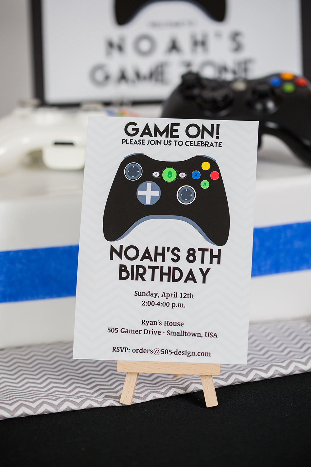 Video Game Birthday Party Printables and Invitation