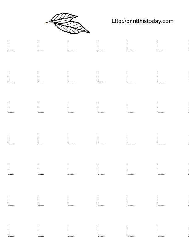 Alphabet L tracing worksheets for Preschool and Kindergarten