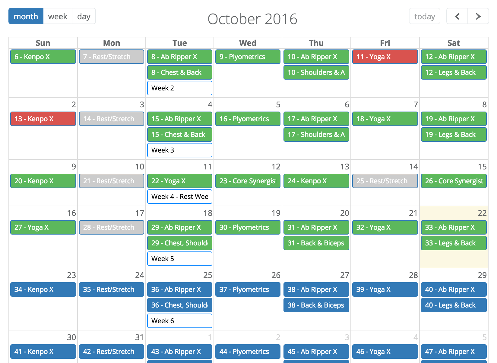 P90x Kenpo Workout List Kayaworkout.co