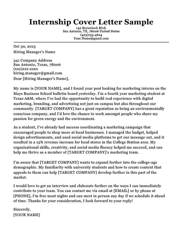 College Student Cover Letter Sample & Tips Resume Companion