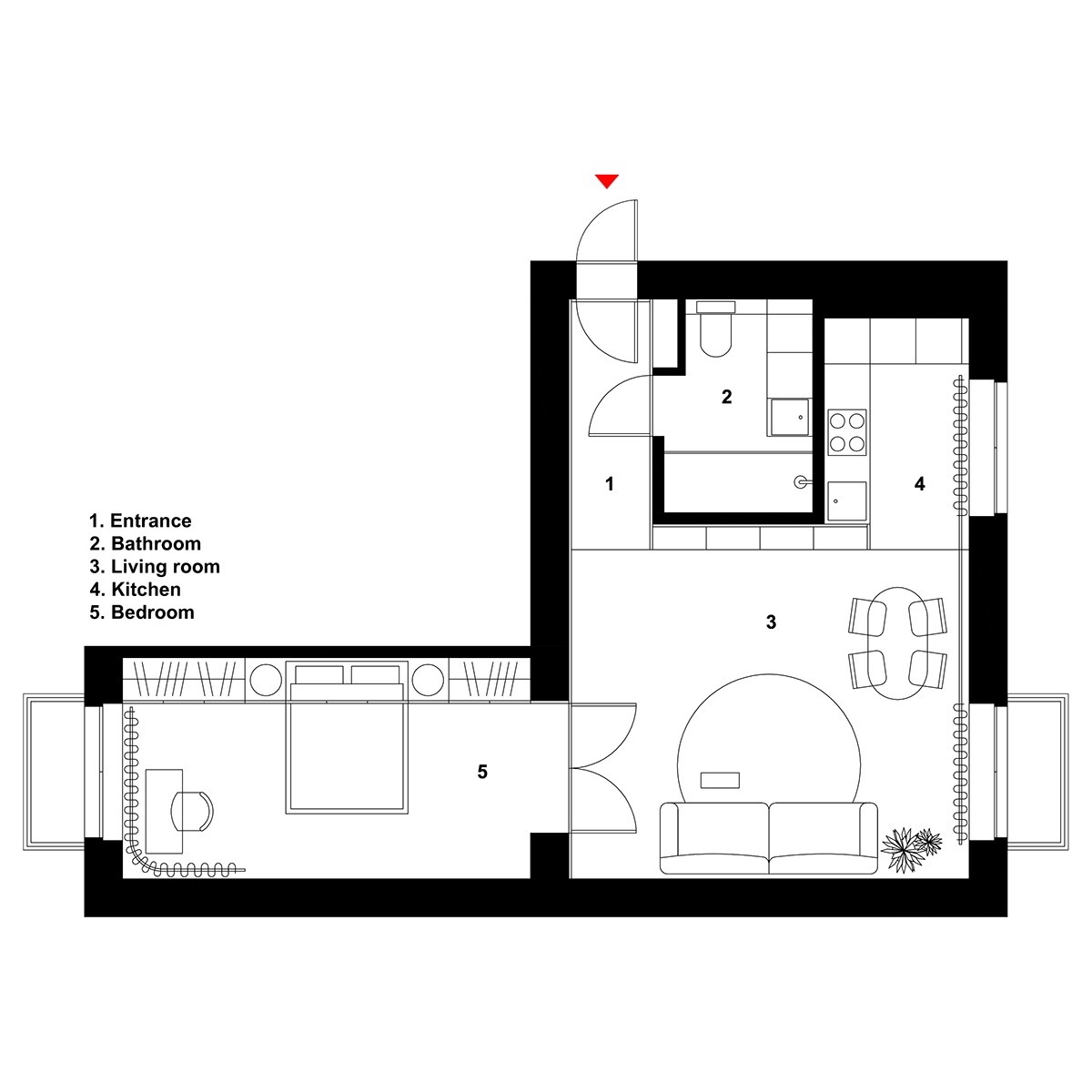 600 Square Feet Apartment Design With Wonderful Maximalist
