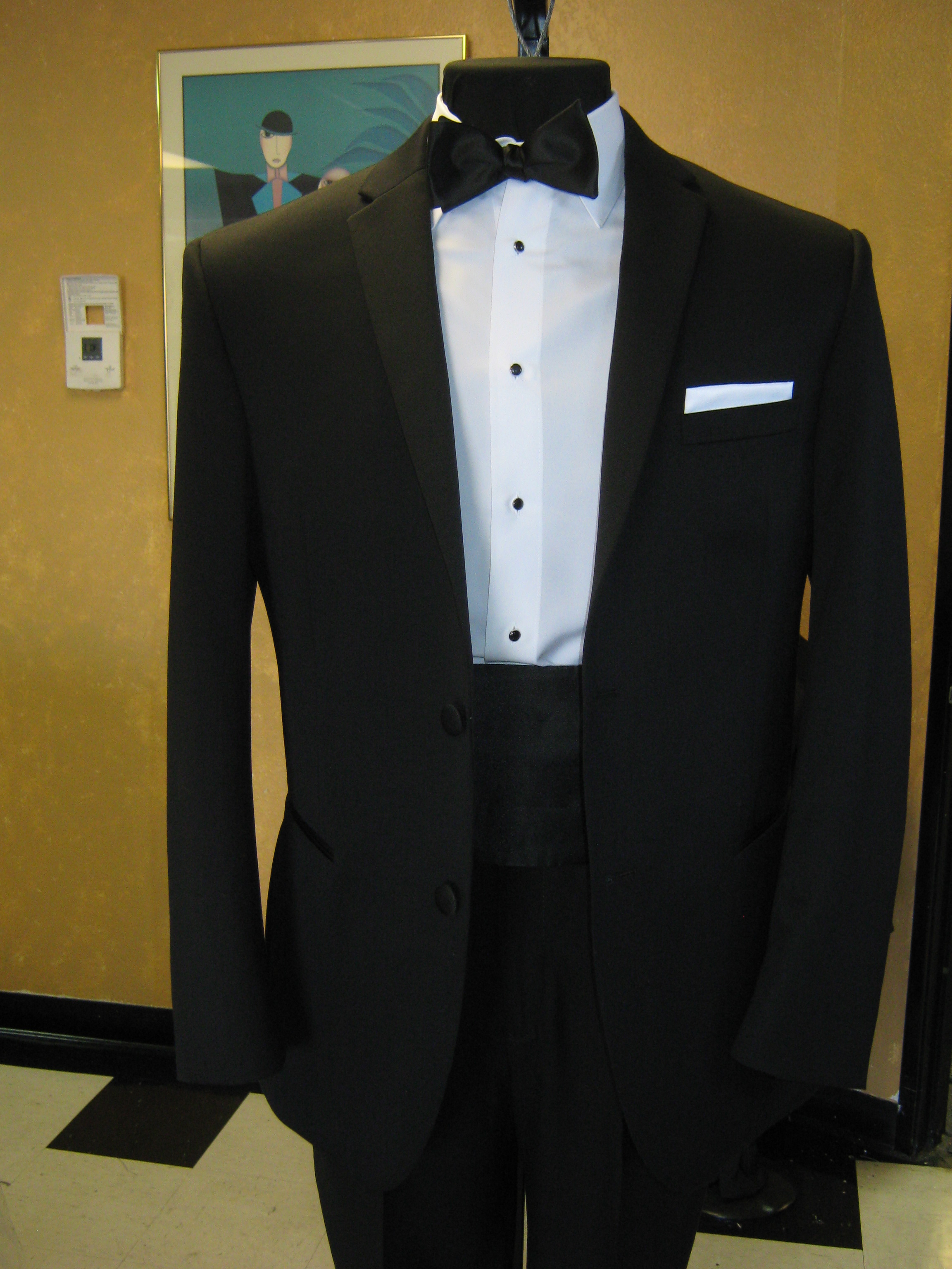 Tuxes and Suits for Employees Rose Tuxedo Wedding