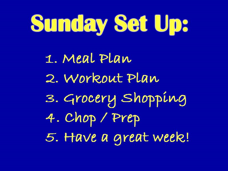Sunday Set Up Meal Prep and Workout Plan