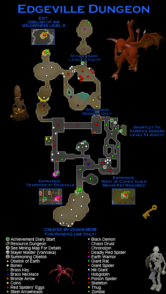Edgeville Dungeon Map RuneScape Guide RuneHQ