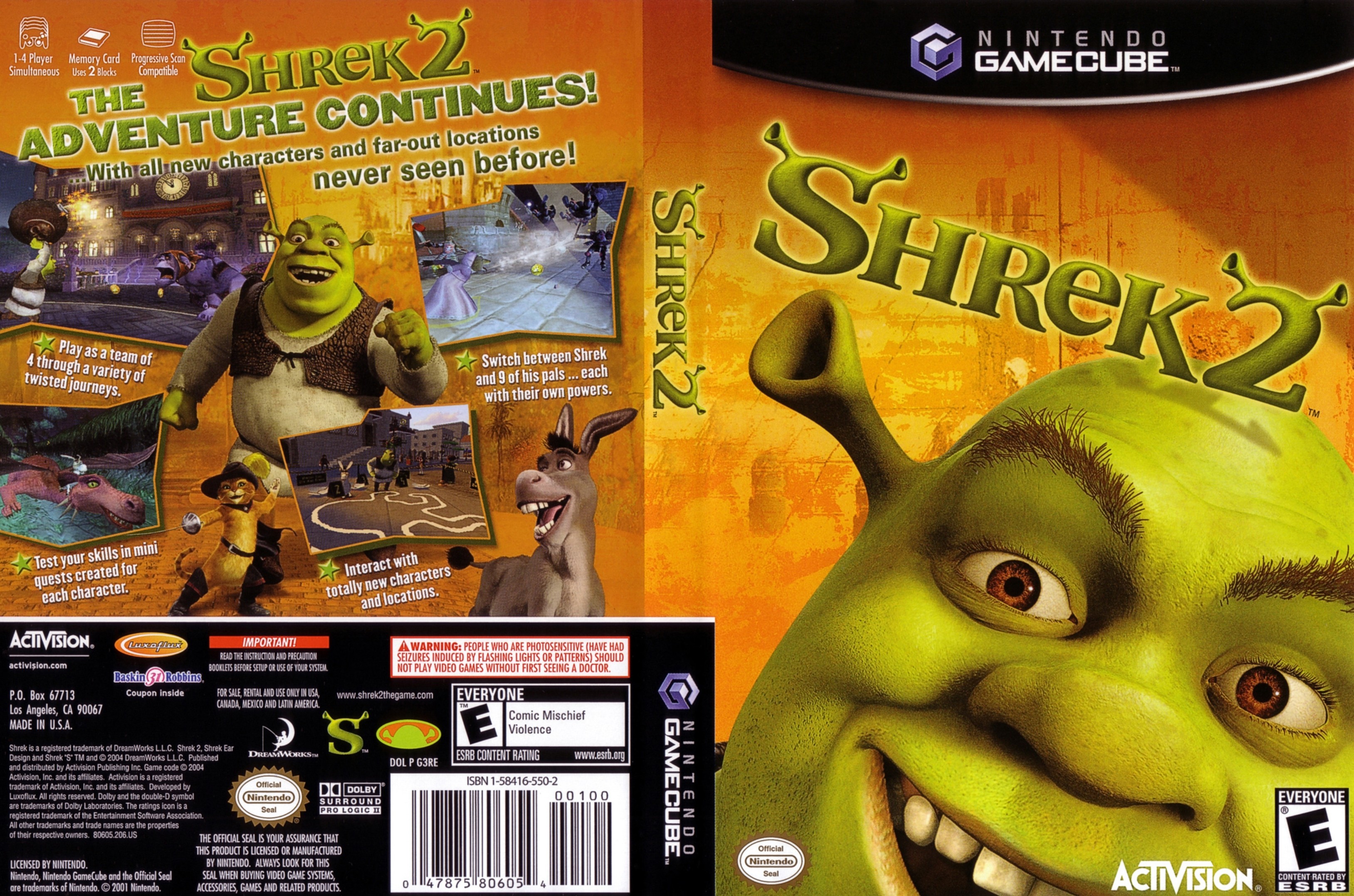 Shrek Video Game Xbox