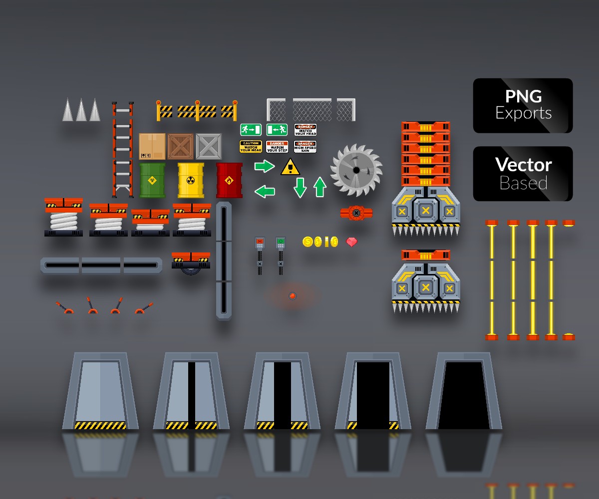 Sci Fi Factory Platformer Set Game Art Partners