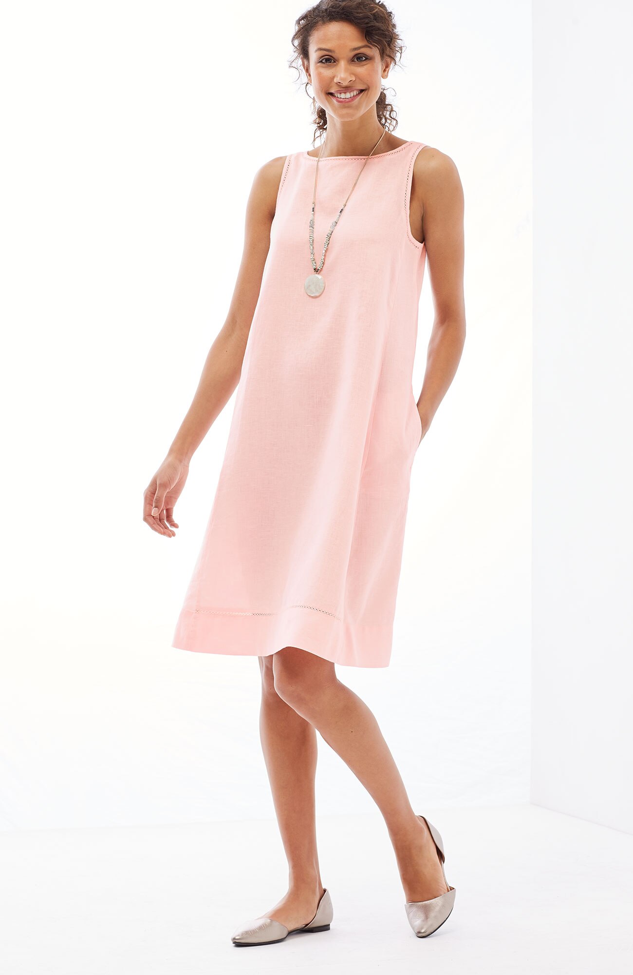 linen Aline sleeveless dress J.Jill