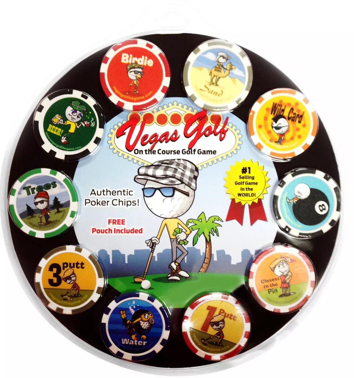 Vegas Golf Group Poker Game 10 Chip Set Golf Galaxy