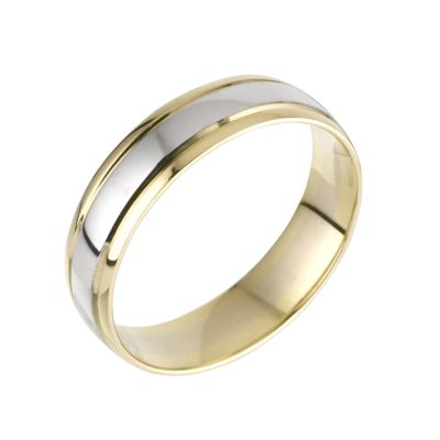 9ct Two Tone Gold Men's Ring H.Samuel