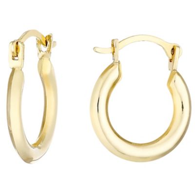 9ct Gold 8mm Creole Earrings H.Samuel