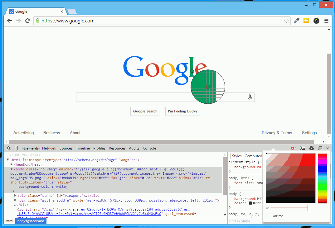 Did you know Chrome has its own color picker? Sam Rueby's Findings