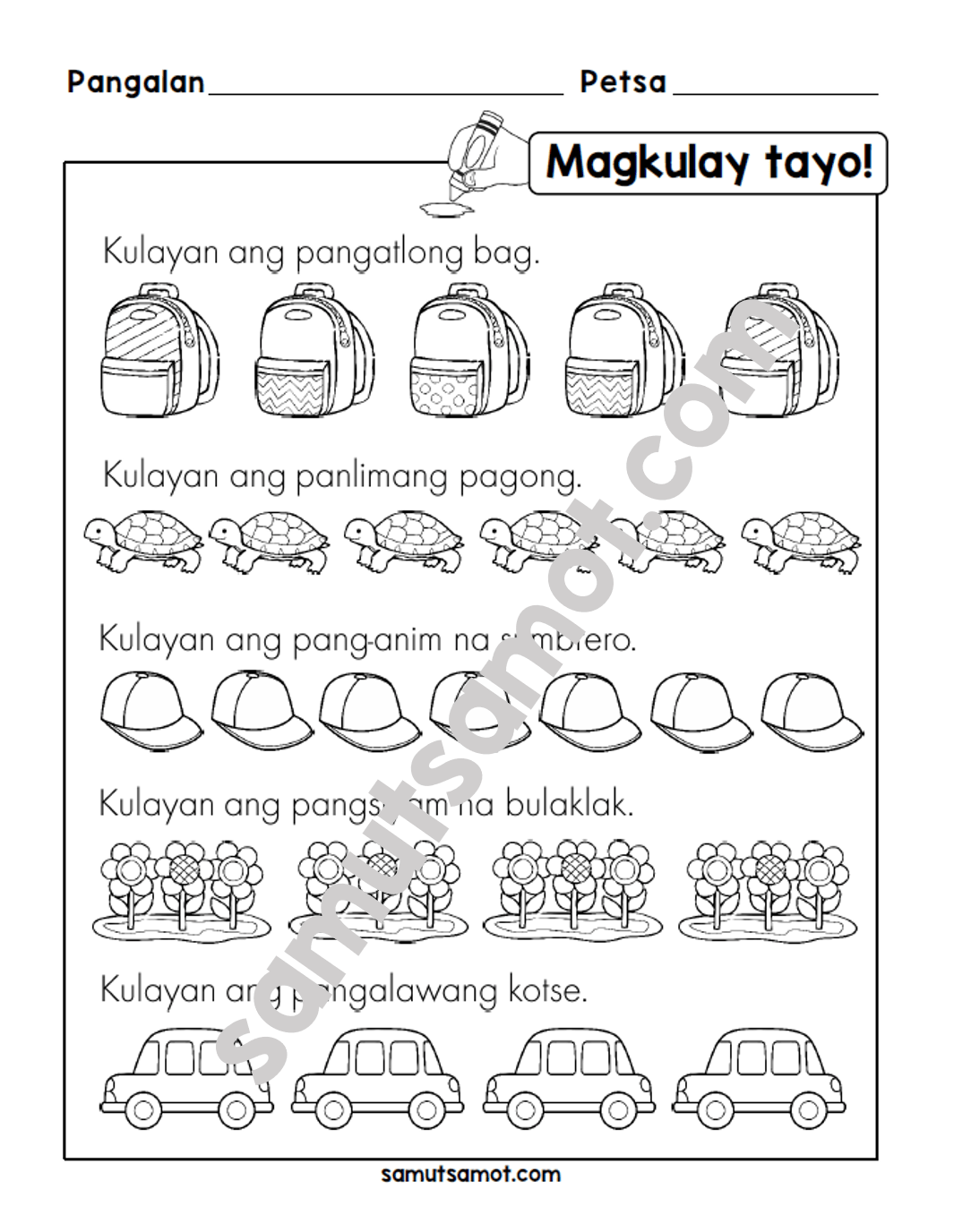 Mga Ordinal Worksheets Samutsamot