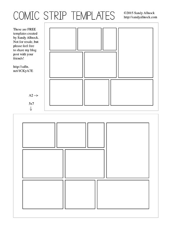 Free Template Comic Strip Card Sandy Allnock