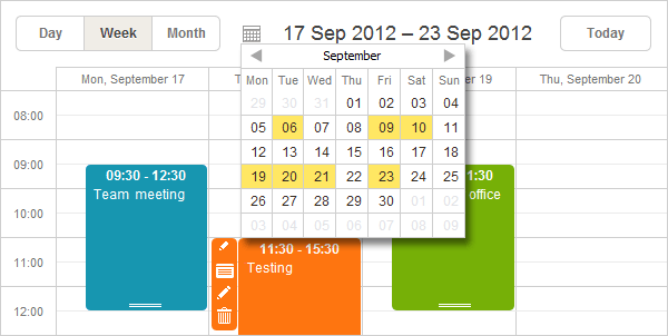 Scheduler Event Calendar Date Picker