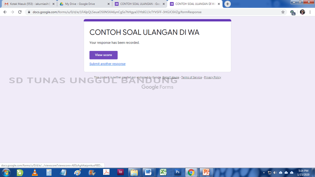 Soal Ulangan Contoh Google Form SOALNA