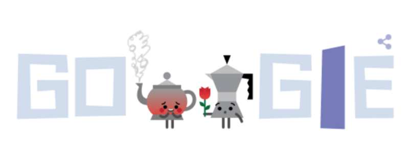 Valentine’s Day Google Doodles A Blushing Teapot, A