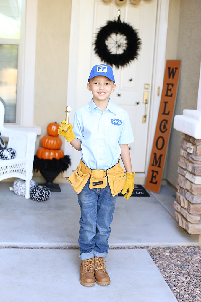Halloween DIY Fix It Felix Jr Costume from Disney Wreck