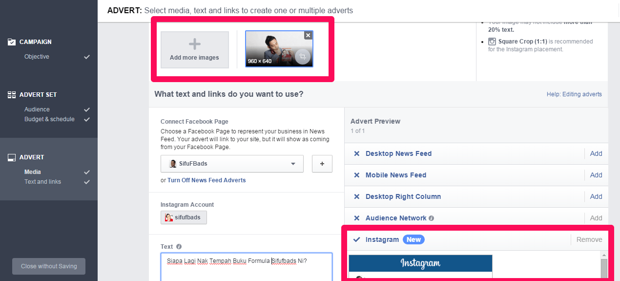 Tutorial Cara Bina ‘Instagram Ads’ Menggunakan Ads Manager