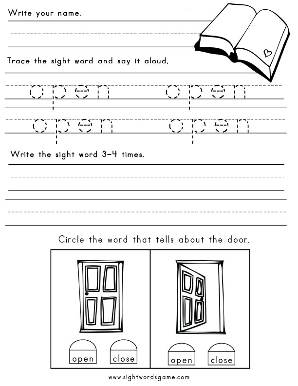 Printable Sight Word Worksheets