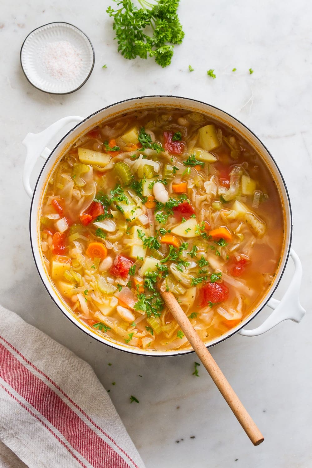 Simmer, uncovered, until the cannellini are almost tender and the soup has reduced an inch or two in volume, about 1 hour. Rustic Potato Cabbage White Bean Soup The Simple Veganista
