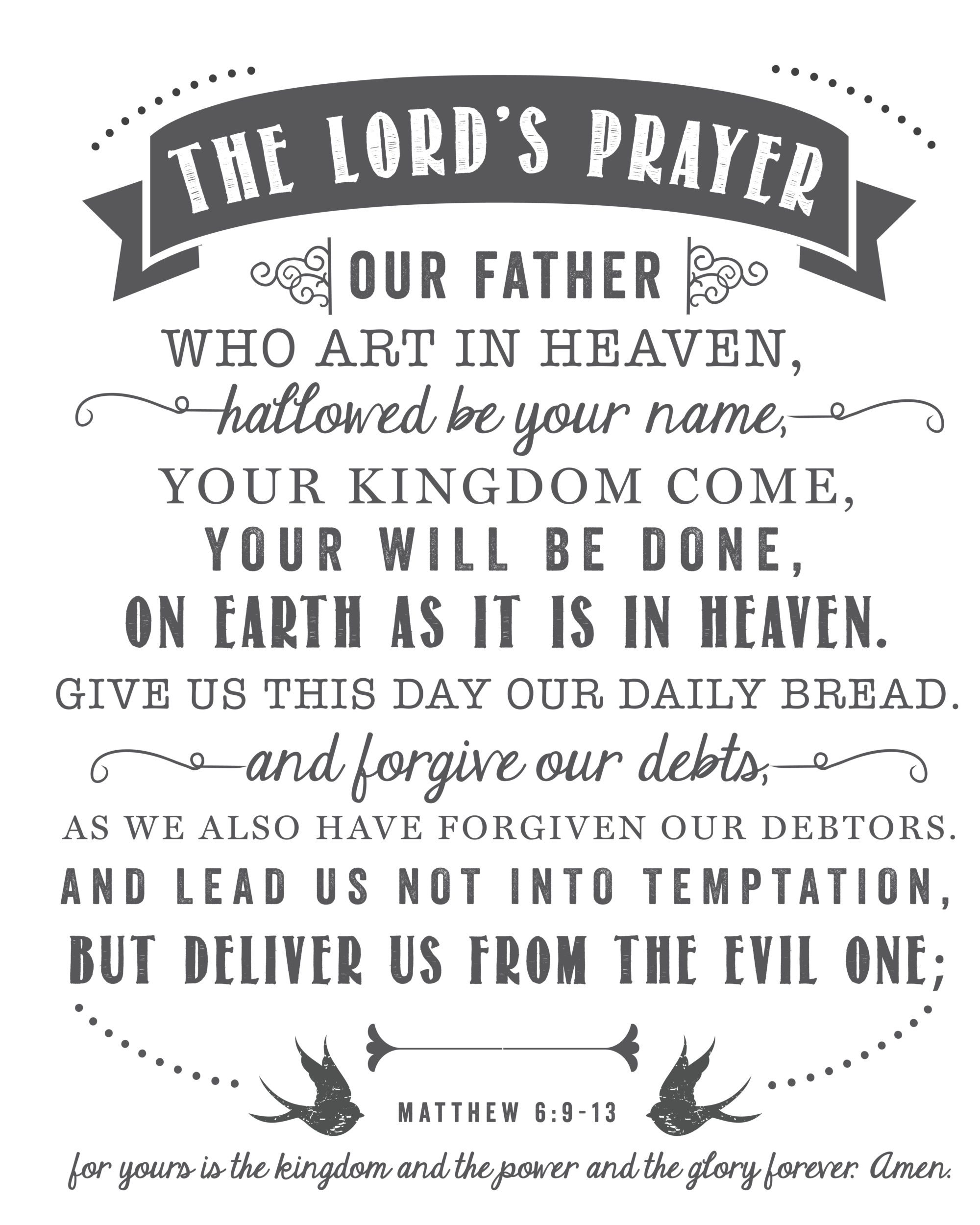 The Lord's Prayer Free Printable Sincerely, Sara D.