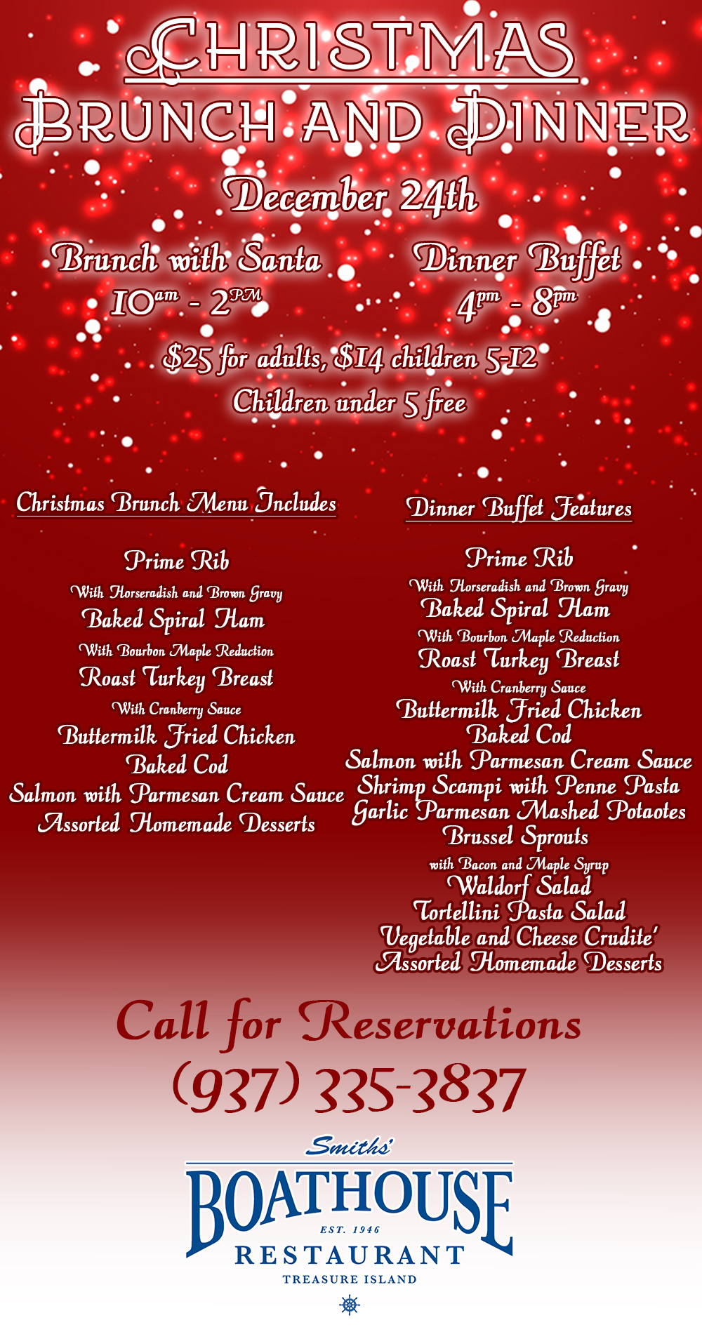 Our Christmas Eve Brunch with Santa and Dinner Buffet