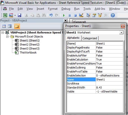 Excel VBA, Sheet Reference Speed VBA and
