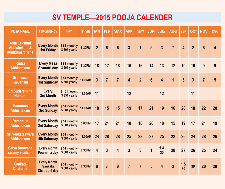 Pittsburgh Venkateswara Temple Calendar Printable Study Planner