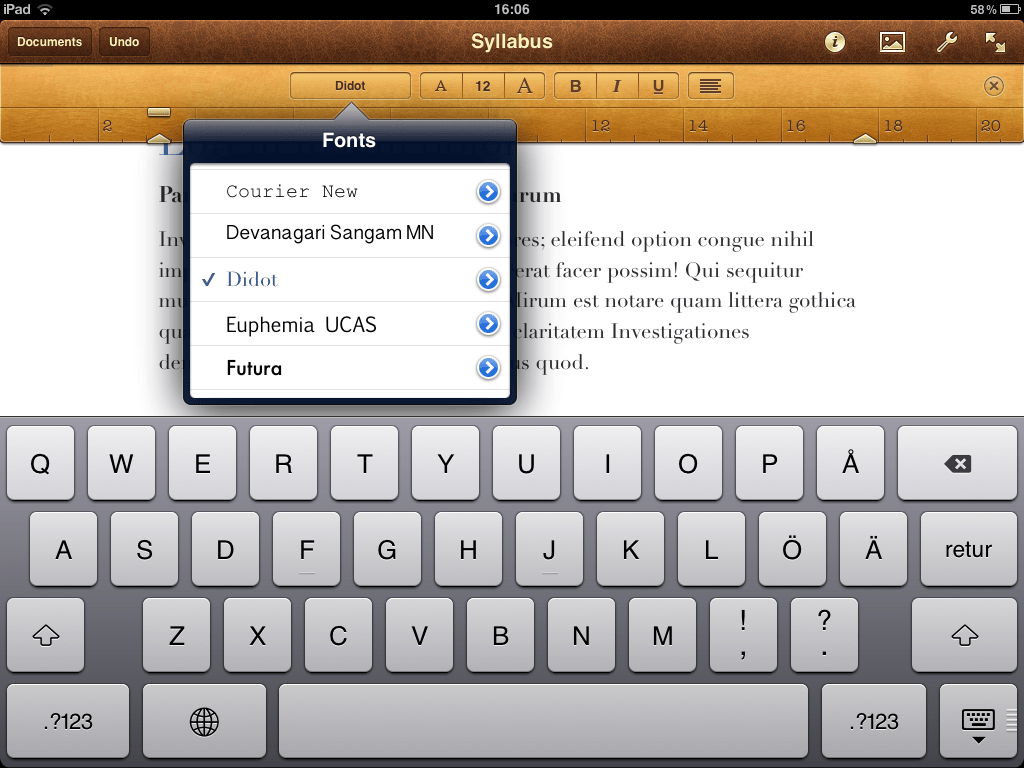 Pages for Ipad Ipad Tablet Office Suites Syntax 3.0