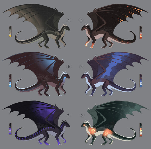 Wings of Fire Nightwing Adopts [CLOSED] by IgniteTheBlaize Fur