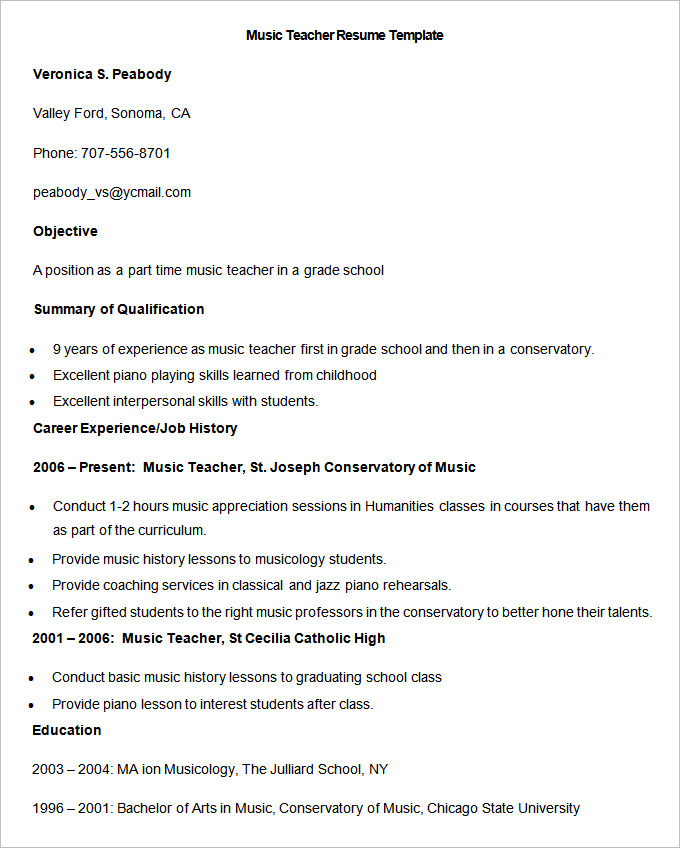 How to Make a Good Teacher Resume Template