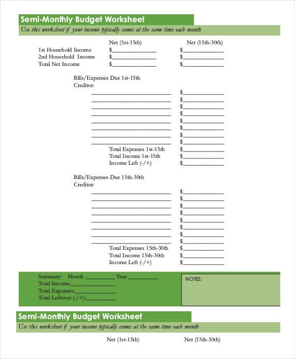 18+ Monthly Budget Template Excel
