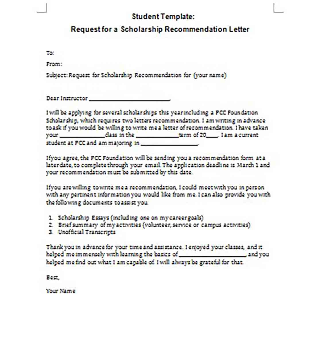 Letter of for College Steps and Tips