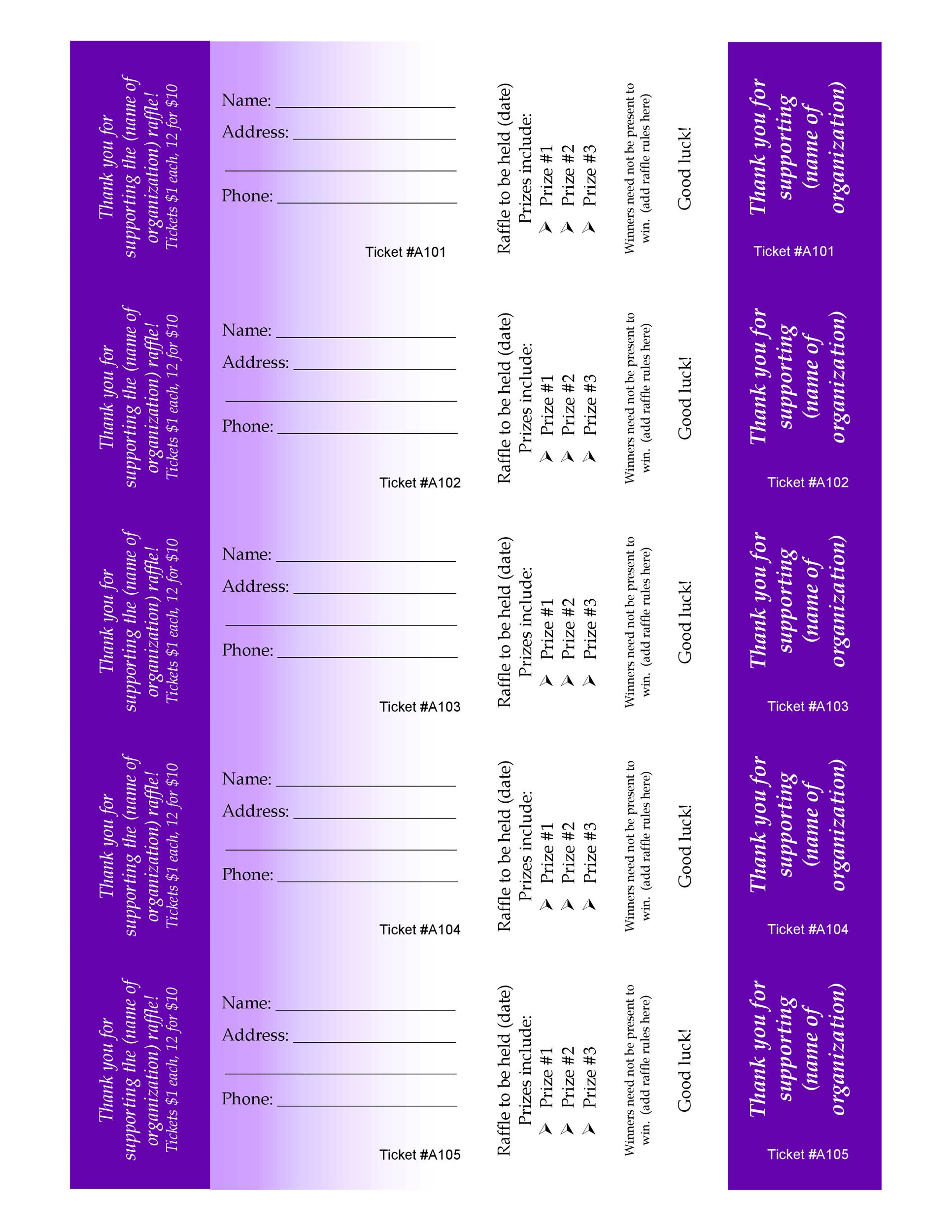 40+ Free Editable Raffle & Movie Ticket Templates