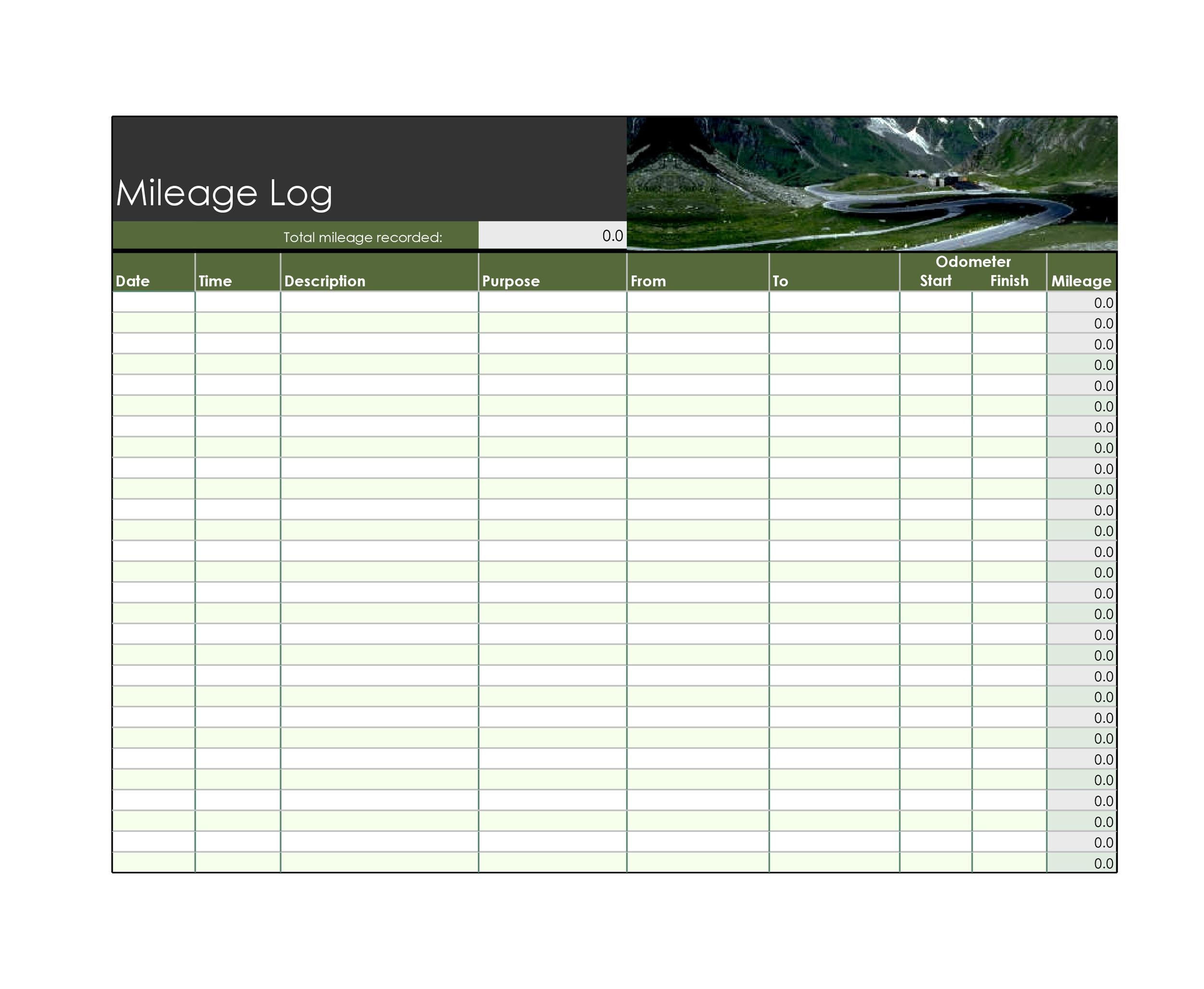 30 Printable Mileage Log Templates (Free) ᐅ Template Lab