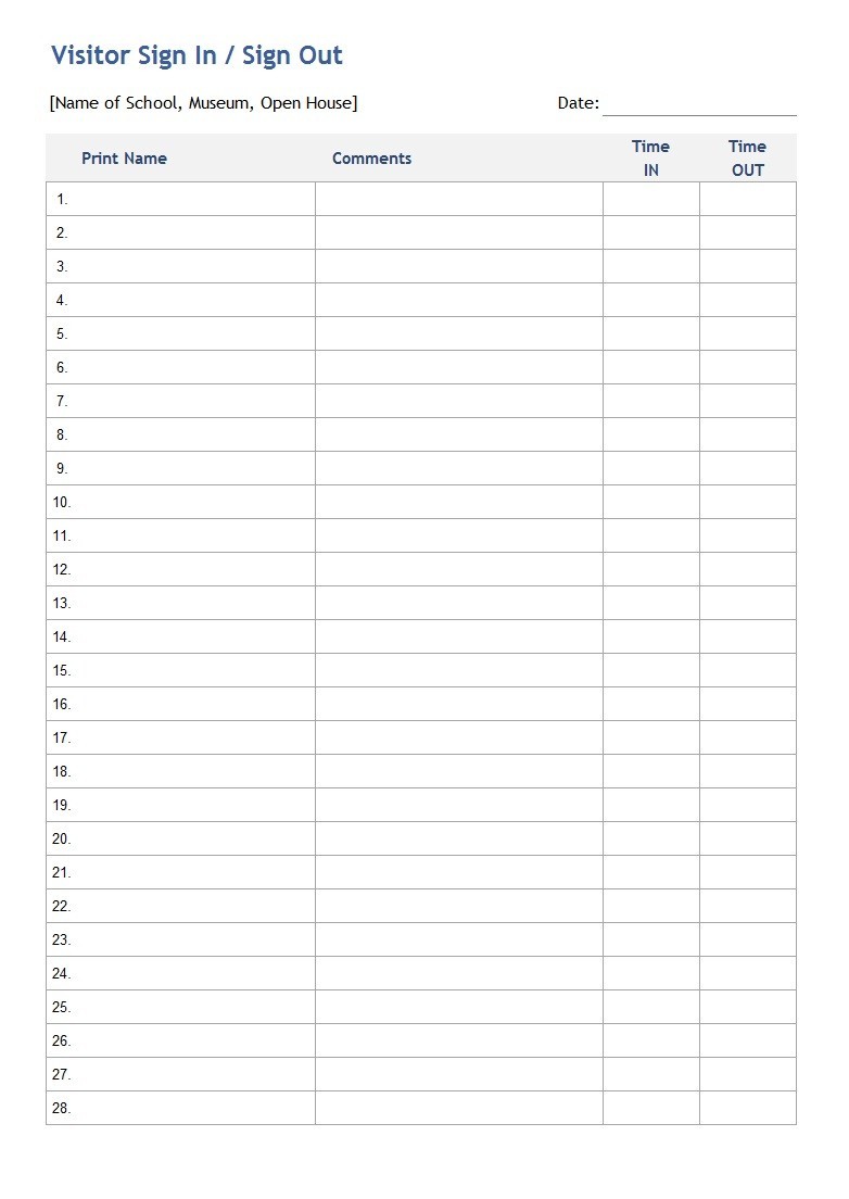 40 Sign Up Sheet / Sign In Sheet Templates (Word & Excel)