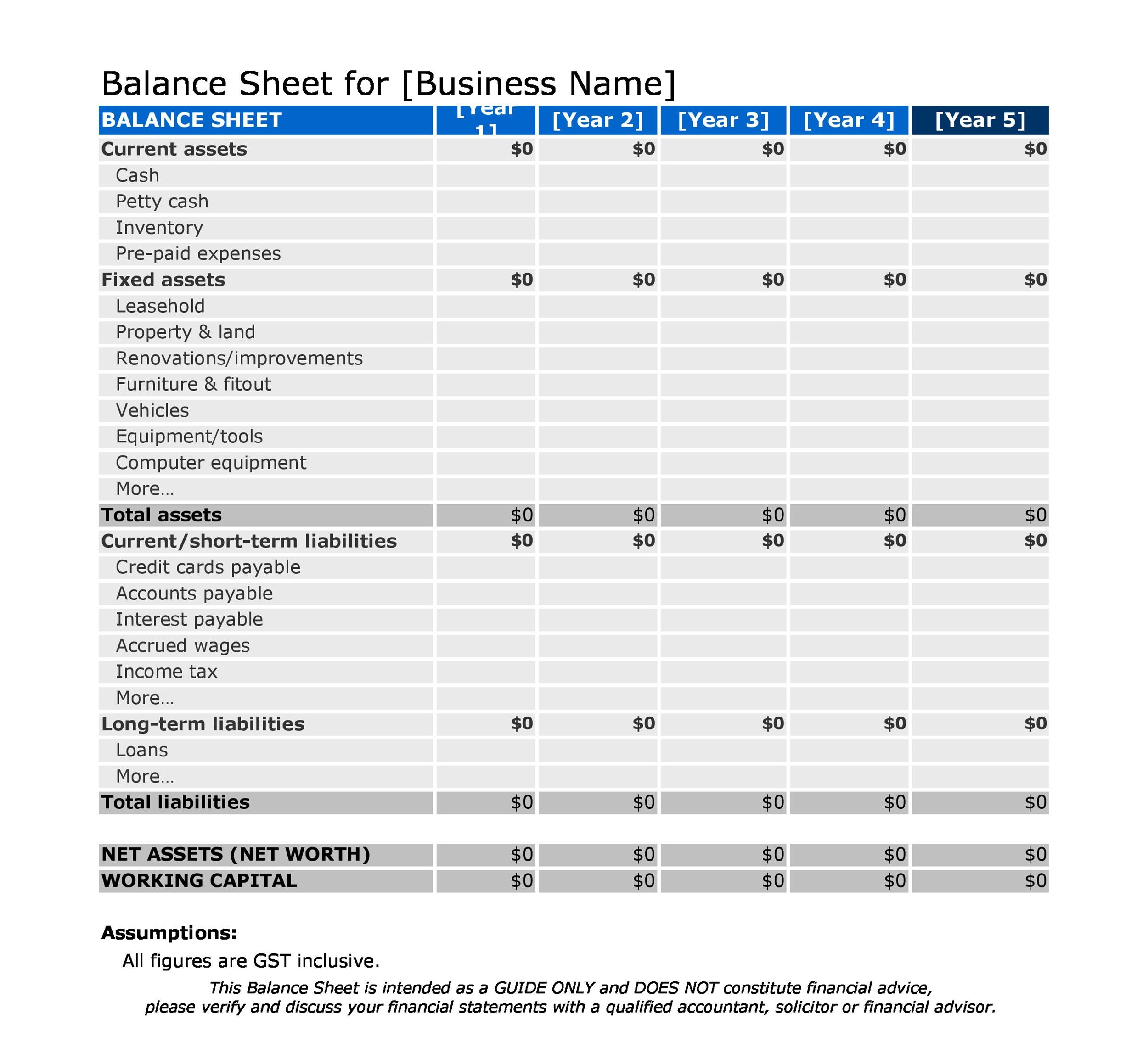 38 Free Balance Sheet Templates & Examples ᐅ TemplateLab