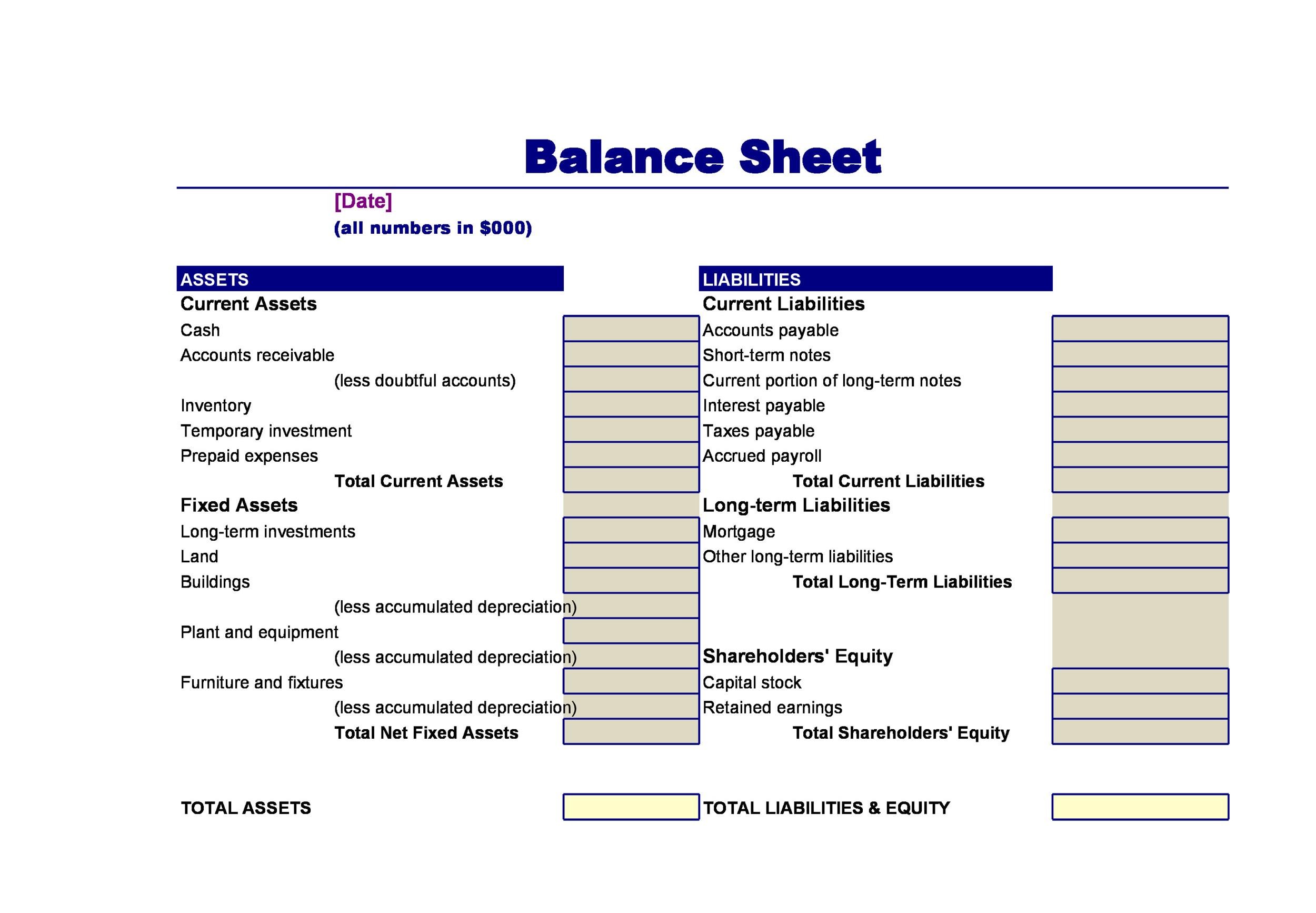 Balance Sheet Template 21+ Printable Word, Excel & PDF Formats, Samples, Examples,