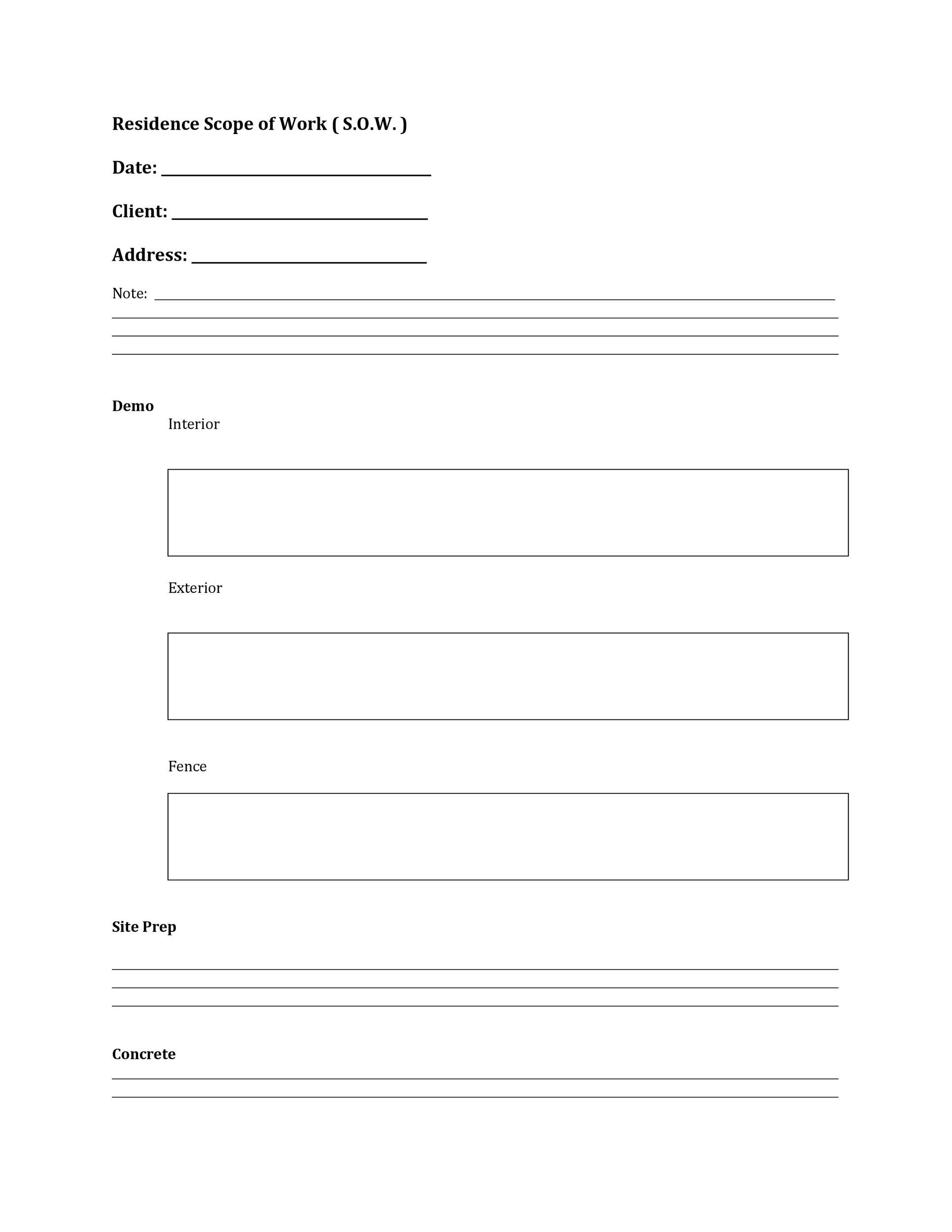 30 Readytouse Scope of Work Templates & Examples