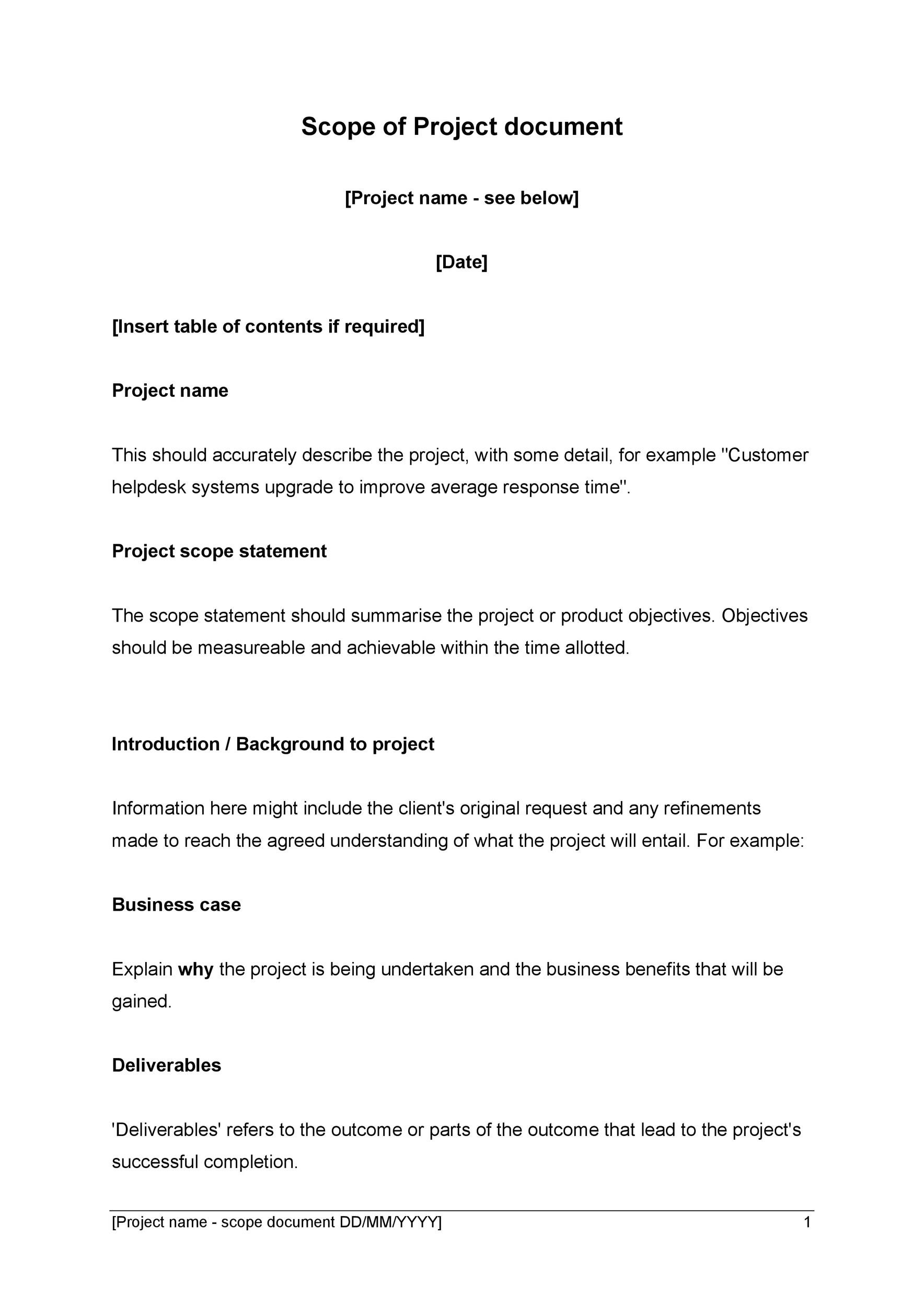 30 Readytouse Scope of Work Templates & Examples