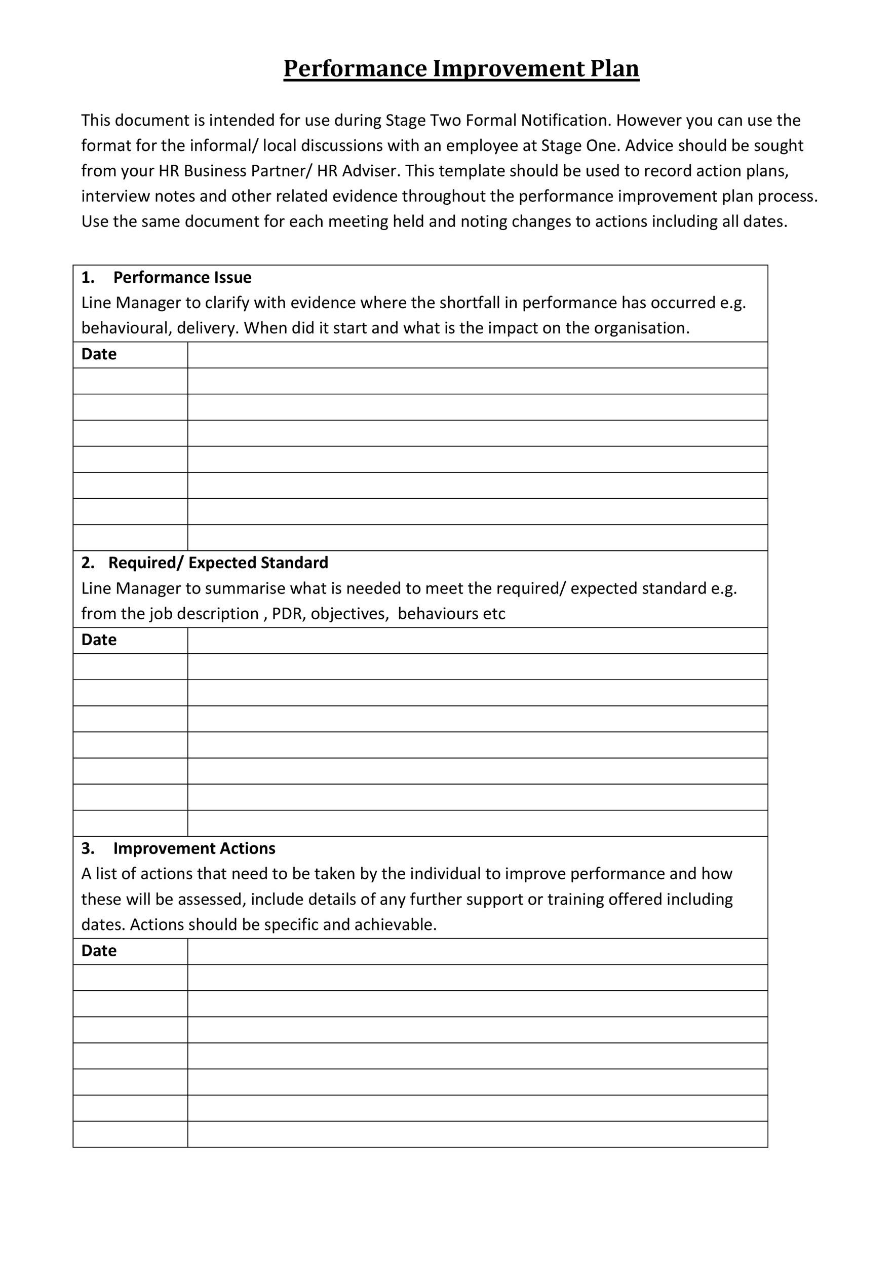40+ Performance Improvement Plan Templates & Examples