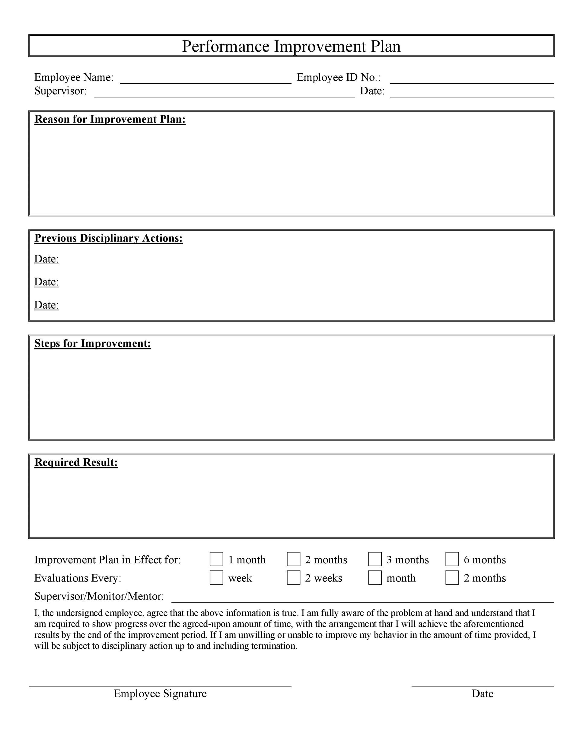 40+ Performance Improvement Plan Templates & Examples