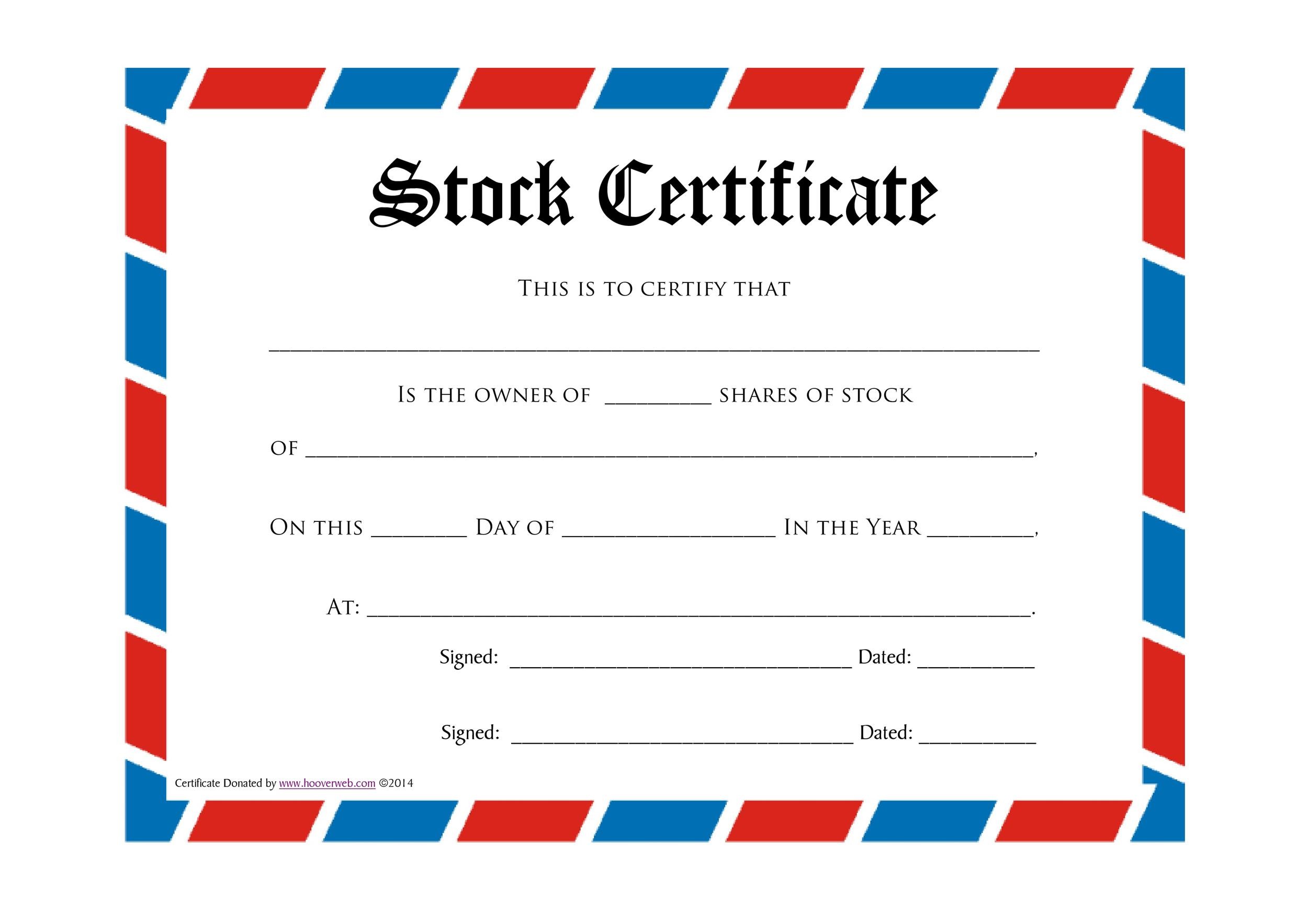 40+ Free Stock Certificate Templates (Word, PDF) ᐅ TemplateLab